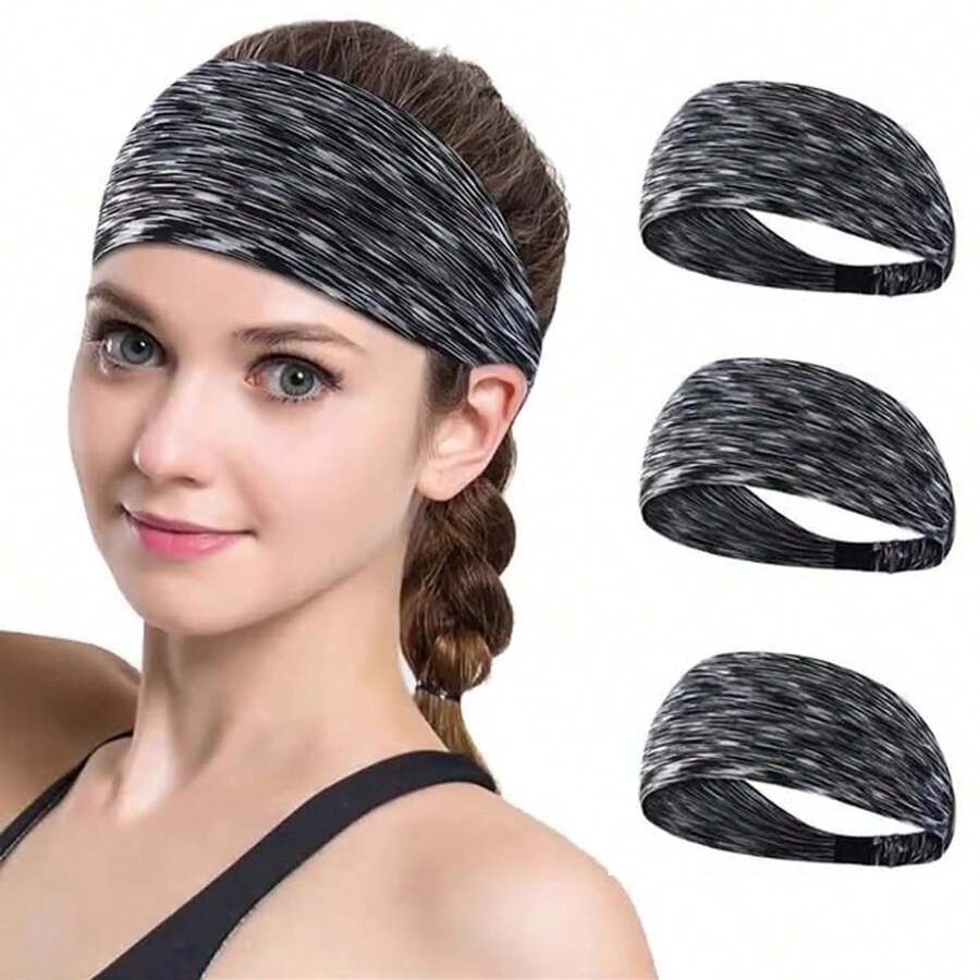 女士/男士头带 吸汗带和运动头带 吸湿排汗健身吸汗带 适用于跑步、交叉训练、瑜伽和自行车 头盔友好型大发带 非洲头巾 头巾 - 深灰色 - 查看 1