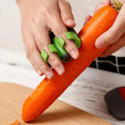 1 件手指蔬菜削皮器，创意不锈钢削皮器，南瓜、胡萝卜、黄瓜和土豆手持削皮器，厨房用舒适橡胶手指，小厨房工具和配件，父亲节、母亲节、圣诞节、感恩节、万圣节、情人节的绝佳礼物