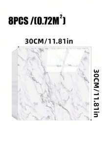 8 件黑白大理石纹瓷砖贴纸，防水防潮 3d 自粘翻新墙纸，非常适合浴室装饰，翻新贴纸撕掉墙板，墙纸，壁纸，春季装饰物品让您的家焕然一新，节日装饰贴纸礼物生日毕业
