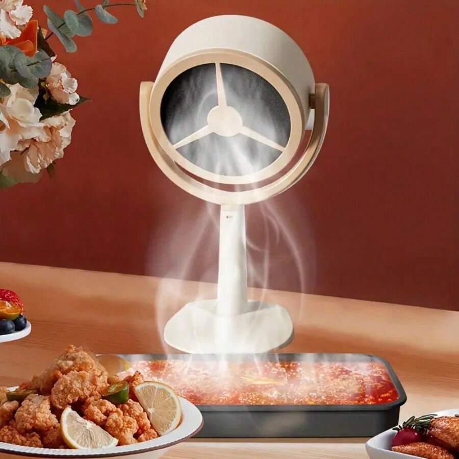 1 pieza Mini campana extractora recargable con fuerte succión, limpia el humo, filtro de aire portátil para uso exterior - Albaricoque - Ver 1