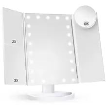 Portable LED Makeup Mirror With 1x2x3 Magnification, Touch Control, And Dual Power Supply - Perfect For Women On The Go Complimentary X10 Magnification Small Circular Mirror Mirror Set