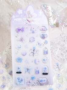 1張隨機可愛的y2k甜點、兔子、天使、蝴蝶結、花、水晶、亮片、果凍貼紙