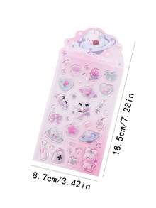 1張隨機可愛的y2k甜點、兔子、天使、蝴蝶結、花、水晶、亮片、果凍貼紙