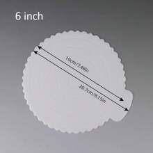 1个4/6/8/10/12英寸可重复使用塑料蛋糕架，适用于蛋糕、甜点托盘，光滑易清洁，生日慕斯金色纸板垫，圆形，家庭烘焙派对装饰厨房工具，超市展示，加厚圆形纸板垫，食品 - 白色 - 查看 8