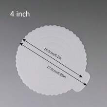 1个4/6/8/10/12英寸可重复使用塑料蛋糕架，适用于蛋糕、甜点托盘，光滑易清洁，生日慕斯金色纸板垫，圆形，家庭烘焙派对装饰厨房工具，超市展示，加厚圆形纸板垫，食品 - 白色 - 查看 7