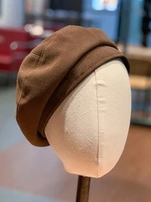 1 Máy Tính Hàng Mới Về Mũ Nồi Len Ấm Áp Dành Cho Nữ, Mùa Thu Đông, Phong Cách Retro & Họa Sĩ Người Anh, Thích Hợp Để Mặc Hàng Ngày - Cà phê nâu - Xem 3