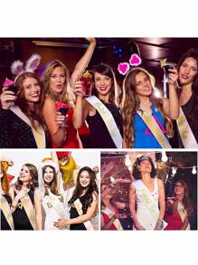 Bộ phụ kiện tiệc độc thân 11 món (1 dây thắt lưng cô dâu + 10 dây thắt lưng) cho tiệc độc thân, Giáng sinh - trắng - Xem 5