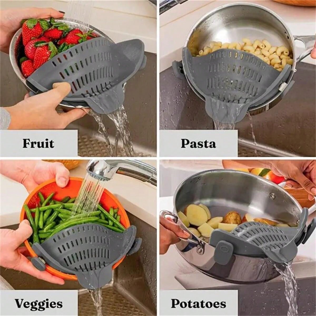 1pc Strainer, Silicone Pot Strainer, Adjustable Silicone Clip On