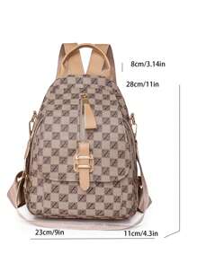 時尚女性大容量旅行背包 - 卡其色 - 查看 7