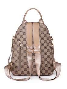 時尚女性大容量旅行背包 - 卡其色 - 查看 6