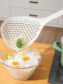 1pc Noodle Strainer Spoon, Large Size - White - View 3