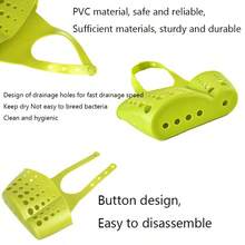 1pc Kitchen Sink Hanging Organizer With Button, Adjustable Sponge Drainage Basket And Faucet Storage Rack - Pink - View 6