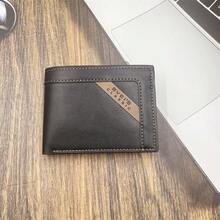 1pc Men's Solid Color Buttonless Pu Leather Wallet Card Holder, Suitable For Daily Use - Black - View 1