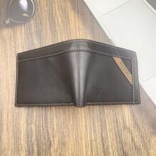 1pc Men's Solid Color Buttonless Pu Leather Wallet Card Holder, Suitable For Daily Use - Black - View 3