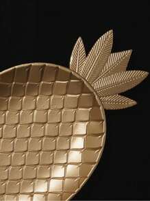 1 件裝金色樹葉裝飾托盤創意菠蘿形零食糖果托盤適用於客廳、餐桌、家居整理和裝飾 - 金色 - 查看 3