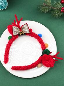 1只可愛又甜美的麋鹿角頭箍,適用於兒童的聖誕節