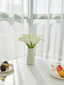 4入/8入白色花朵人造海芋絲絨花,13.4英寸,適用於母親節家居廚房和婚禮,帶有花枝,適用於花瓶裝飾、餐桌裝飾、家居裝飾美學