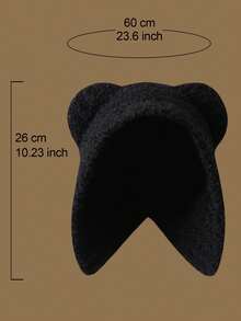 1頂女士毛線帽,可愛小熊造型,秋冬季節保暖帽子,日常穿著