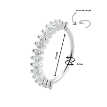 Piercing Conch Cravejado Argola Zirconias Em Prata 925 - Transparente - Visão 4