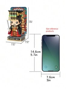 Diy李治(唐朝皇帝)卡通娃娃積木套裝,適合送給親友的禮物,適用於客廳和臥室的聖誕裝飾 - 黑色 - 查看 2