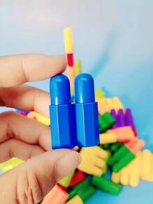 1套塑料拼砌火箭,大子彈頭積木教育玩具 - 彩色 - 查看 7