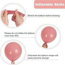 50/132pcs Retro Pink Balloons Latex Balloons Different Sizes 18 12 10 5 Inch Party Balloon Kit For Valentine's Day Birthday Baby Shower Wedding Princess Theme Party Decoration