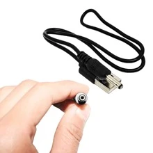 Cabo USB P4 Mini 3,5mm*1,35mm Para Umidificador Gravadores Lanterna Mini Caixa De Som Alta Qualidade P4MINI50CMPR - Preto - Visão 1