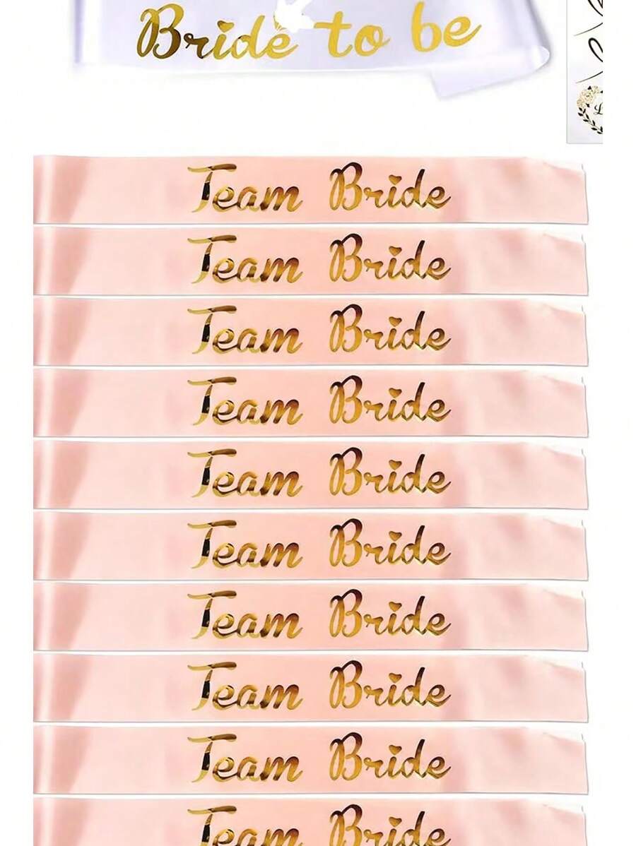 Bộ phụ kiện tiệc độc thân 11 món (1 dây thắt lưng cô dâu + 10 dây thắt lưng) cho tiệc độc thân, Giáng sinh - trắng - Xem 1