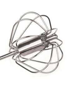 1pc 304 Stainless Steel Semi-Automatic Egg Beater, Cream Mixer, Household Semi-Automatic Rotary Egg Beater, Press And Rotate Mixer, Stainless Steel Automatic Rotary Cream Device Egg Beater, Easy Mixing Egg Beater In Kitchen - Silver - View 10