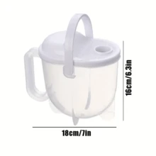 1pc Kitchen Plastic Rice Washer Without Hands Washing - White - View 2