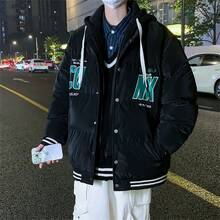 Men's Fashionable Hooded Thickened Down Padded Coat