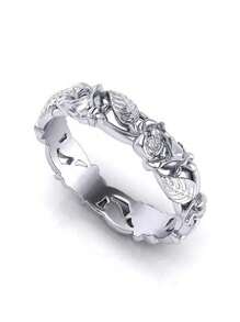1 pièce Bague fleur élégante pour femmes pour mariage, fiançailles, anniversaire, partie, bijoux de fête, cadeau de la Saint-Valentin, pour maman, Fête des Mères