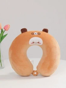 1 件黃色卡通 U 型枕,記憶海綿填充,可清洗可拆卸枕套,適合辦公室午睡,長途飛機/汽車旅行,方便攜帶通用枕頭 - 彩色 - 查看 1