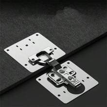 SHOULI 1pc Cabinet Door Hinge Repair And Fixing Plate, Hinge Installation And Reinforcement Plate, Repair Pad, And Reinforcement Panel. - Silver - View 2