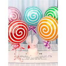 甜美糖果鋁箔氣球,45.72厘米圓彩虹棒氣球組適用於生日、婚禮、嬰兒潮派對裝飾