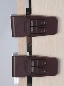 3pcs Brown Drawer & Cabinet Corner Locks, Child Locks For Baby Proofing, Door Locks For Child Protection - Brown - View 4