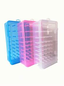 1 Pieza Caja De Hilo De Costura De Plástico Rosa Transparente Con 42 Carretes Para Almacenamiento De Costura En El Hogar, Tamaño Pequeño - rosa - Ver 4