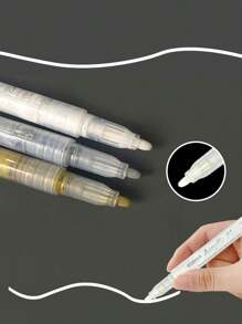3 Marcadores De Pintura Acrílica De Alto Brillo - Multicolor - Ver 2