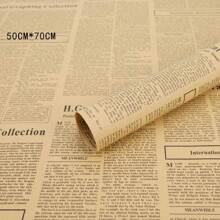 5 Hojas Papel De Envolver Ramo De Flores De Periódico En Inglés - Marrón - Ver 7
