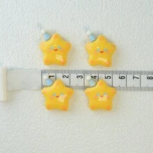 5入組黃色可愛睡眠星形diy髮夾/相框/裝飾,適用於diy手機殼和女性配件