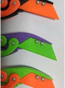 Folding Butterfly Knife Style Fidget Toy With Direct Jump And Fast Push Methods, Stress Reliever - Multicolor - View 1