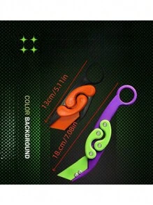 Folding Butterfly Knife Style Fidget Toy With Direct Jump And Fast Push Methods, Stress Reliever - Multicolor - View 2