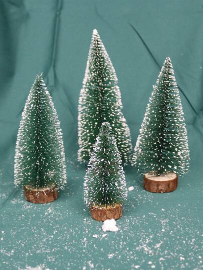 3 peças/conjunto mini flocado conjunto de árvore de natal para festa de natal, decoração de casa, presente de natal, natal