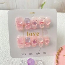 10入手工製作的糖果粉色閃爍輝銀裝飾,性感可愛的聖誕派對服飾配件