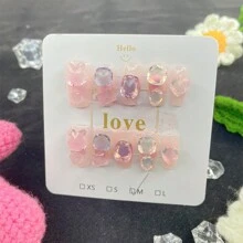 10入手工製作的糖果粉色閃爍輝銀裝飾,性感可愛的聖誕派對服飾配件