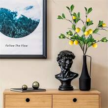 1 件 26 英寸黄色人造柠檬枝，假水果长茎装饰，适用于室内室外农舍家庭厨房餐桌中心装饰 DIY 花瓶填充物婚礼生日派对圣诞节感恩节装饰礼物 - 彩色 - 查看 9