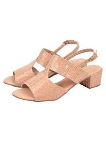 Women Heeled Sandals - Màu be - Xem 3