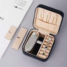 1入組可攜式珠寶收納盒-旅行友好型戒指項鍊和耳環收納盒 - 粉色 - 查看 4