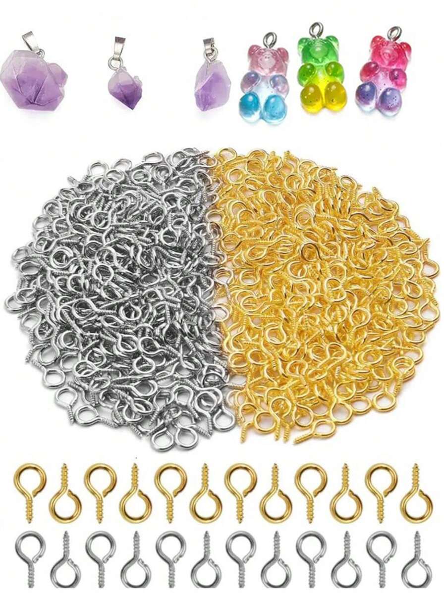 50pcs/100pcs/200pcs Mini Eye Pins For Diy Jewelry Making With Eyelet