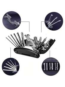 Bicycle Tool Kit With Patches And Cycling Bicycle Pump MEGAN SHOP - Black - View 5